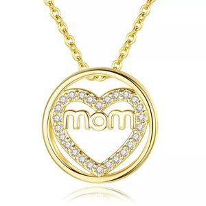 Stunning “Mom” 18KGP Necklace